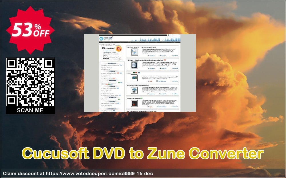 Cucusoft DVD to Zune Converter Coupon, discount Cucusoft DVD to Zune Converter super offer code 2024. Promotion: Cucusoft discount coupons (8889)
