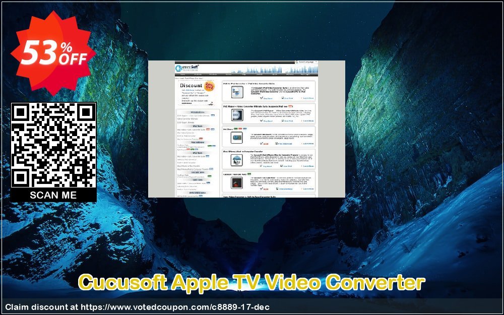 Cucusoft Apple TV Video Converter Coupon, discount Cucusoft Apple TV Video Converter big promo code 2024. Promotion: Cucusoft discount coupons (8889)