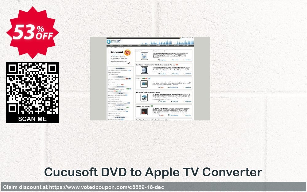 Cucusoft DVD to Apple TV Converter Coupon, discount Cucusoft DVD to Apple TV Converter hottest discounts code 2023. Promotion: Cucusoft discount coupons (8889)