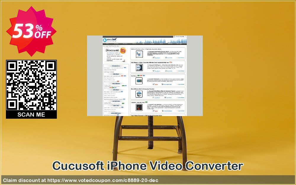 Cucusoft iPhone Video Converter Coupon, discount Cucusoft iPhone Video Converter amazing discount code 2024. Promotion: Cucusoft discount coupons (8889)
