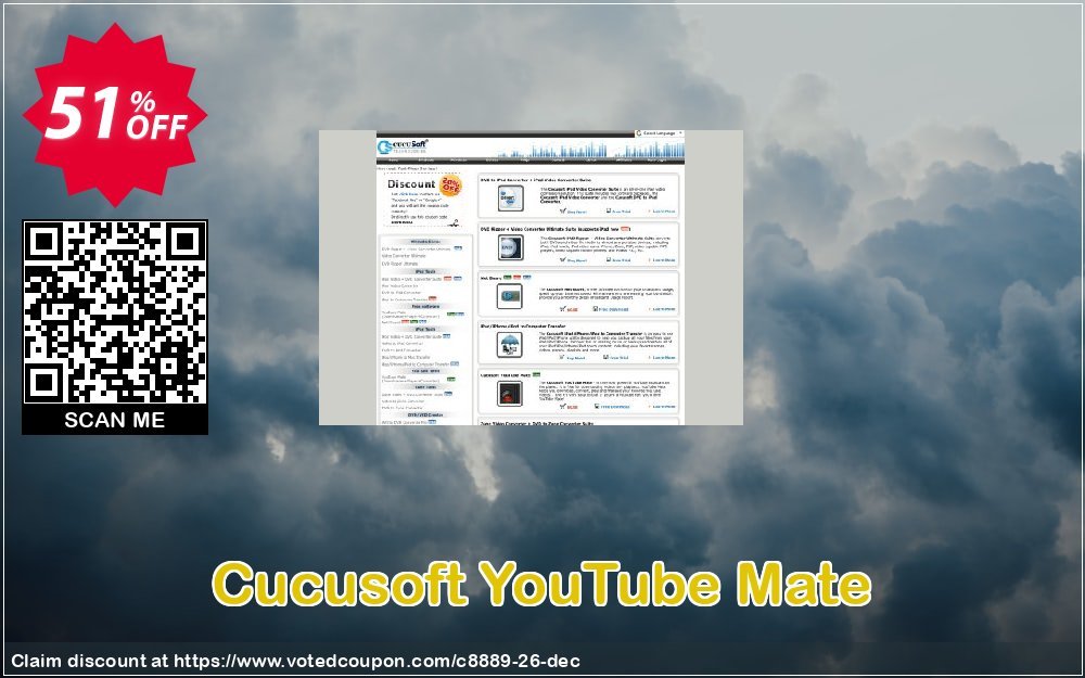 Cucusoft YouTube Mate Coupon, discount Cucusoft YouTube Mate Donation marvelous promotions code 2024. Promotion: Cucusoft discount coupons (8889)
