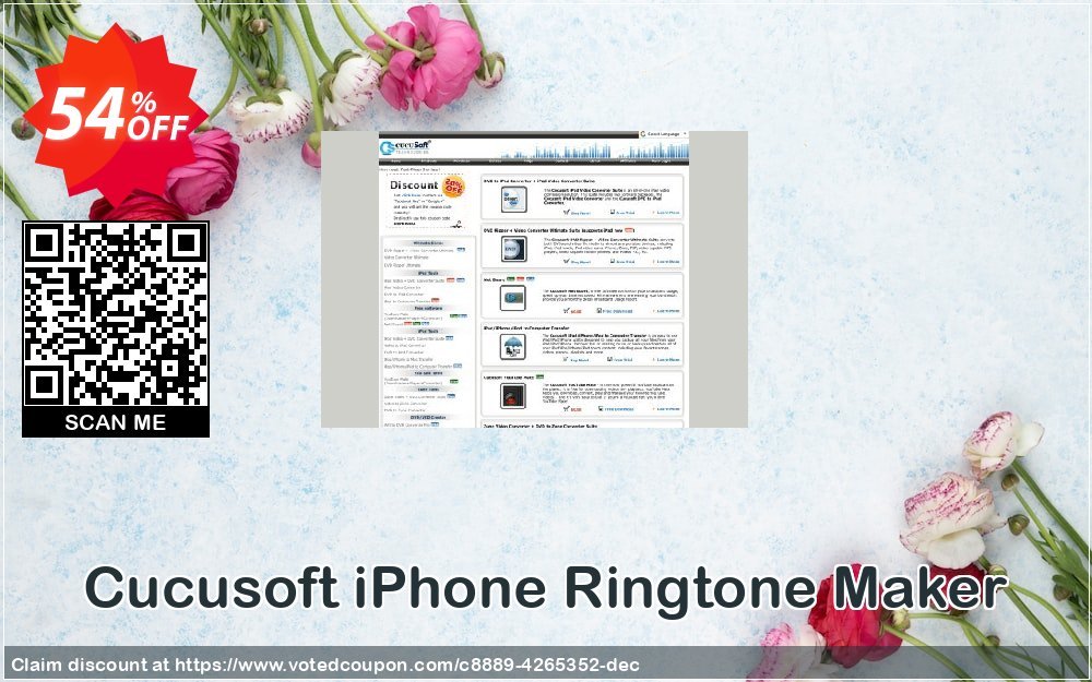 Cucusoft iPhone Ringtone Maker Coupon, discount Cucusoft iPhone Ringtone Maker stirring offer code 2024. Promotion: stirring offer code of Cucusoft iPhone Ringtone Maker 2024
