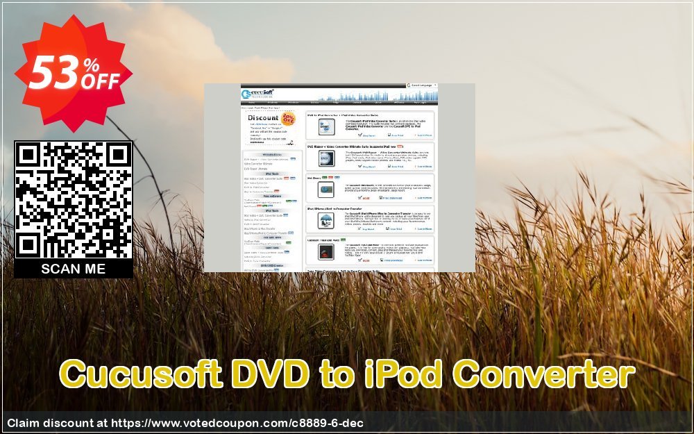 Cucusoft DVD to iPod Converter Coupon, discount Cucusoft DVD to iPod Converter best promotions code 2024. Promotion: Cucusoft discount coupons (8889)