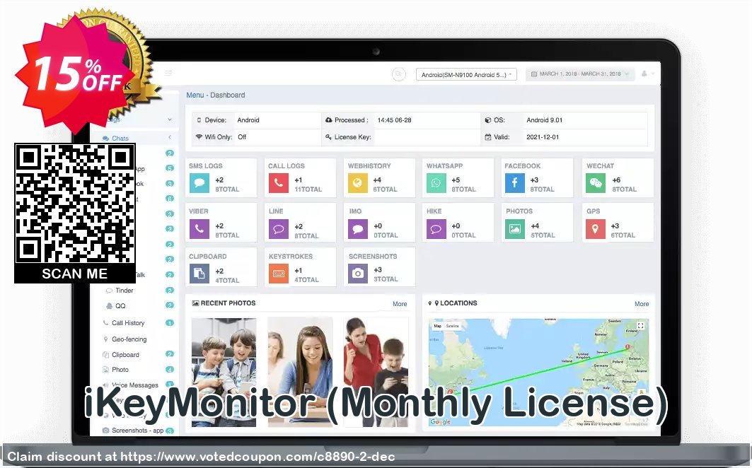 iKeyMonitor, Monthly Plan  Coupon, discount 15% OFF iKeyMonitor Monthly, verified. Promotion: Marvelous discounts code of iKeyMonitor Monthly, tested & approved