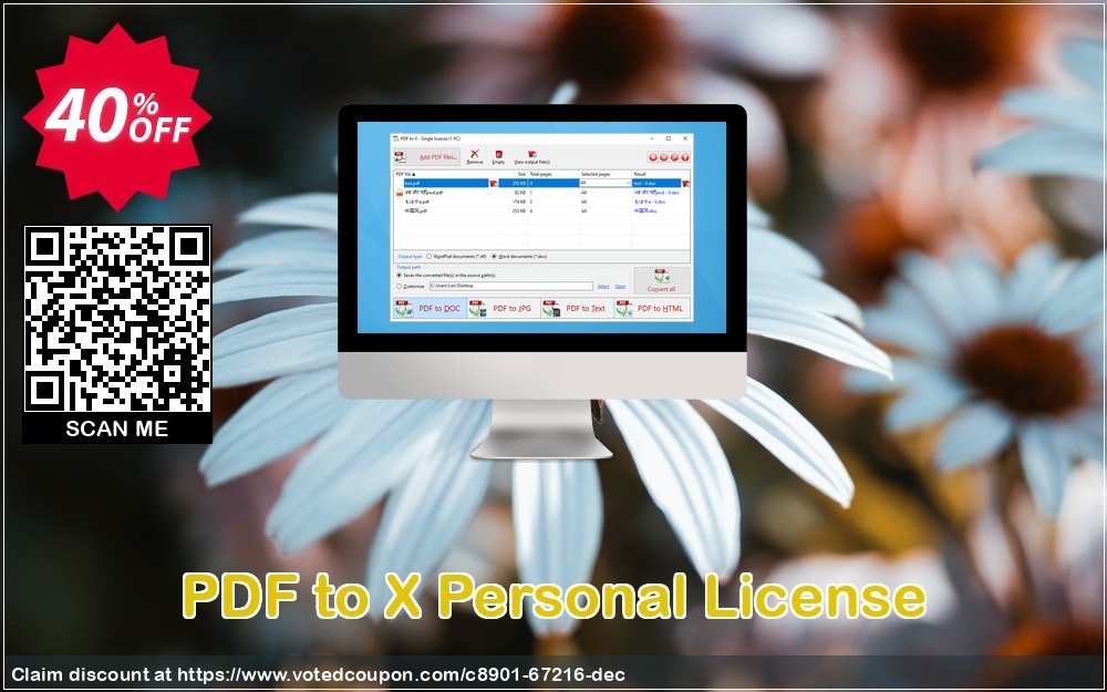 PDF to X Personal Plan Coupon, discount 40% OFF PDF to X Personal License, verified. Promotion: Awesome offer code of PDF to X Personal License, tested & approved