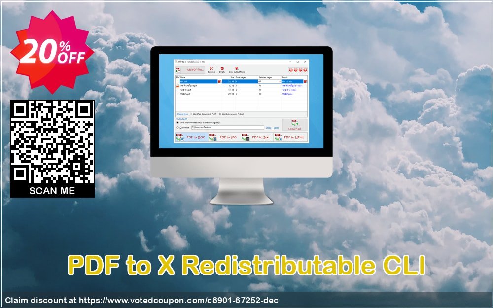 PDF to X Redistributable CLI Coupon, discount 40% OFF PDF to X Redistributable CLI, verified. Promotion: Awesome offer code of PDF to X Redistributable CLI, tested & approved
