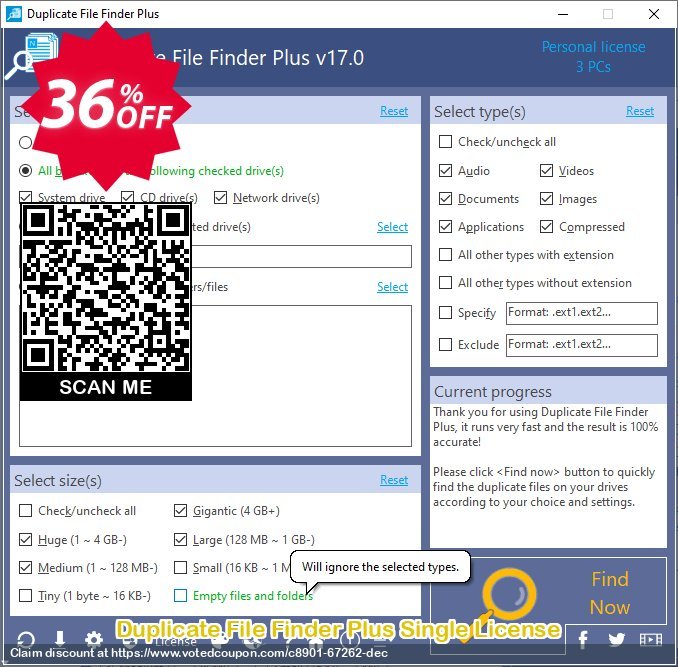 Duplicate File Finder Plus Single Plan Coupon, discount 35% OFF Duplicate File Finder Plus Single License, verified. Promotion: Awesome offer code of Duplicate File Finder Plus Single License, tested & approved