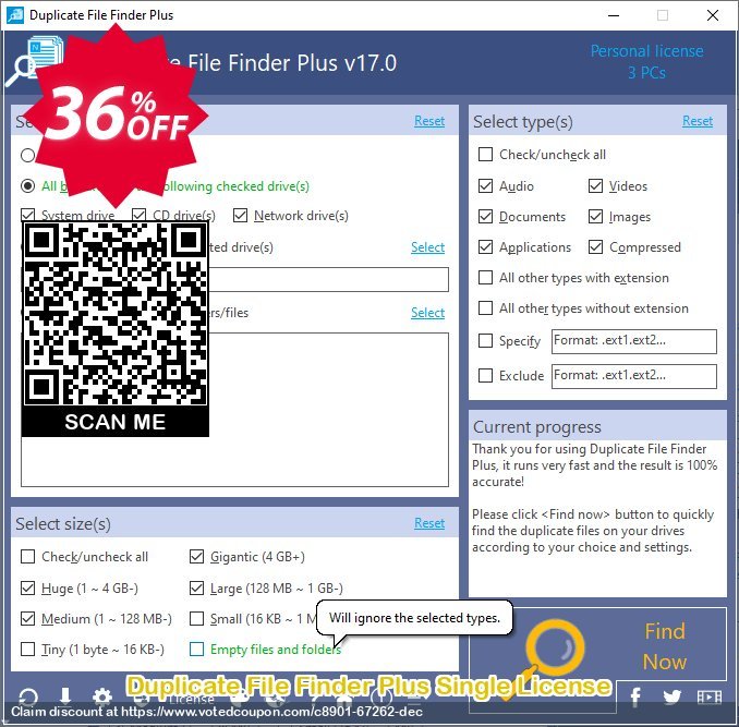 Duplicate File Finder Plus Single Plan Coupon Code May 2024, 36% OFF - VotedCoupon