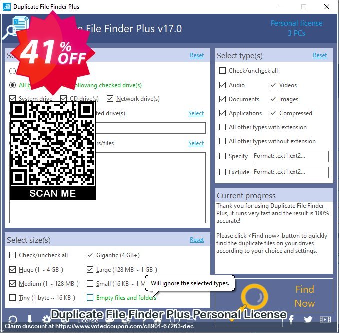 Duplicate File Finder Plus Personal Plan Coupon Code May 2024, 41% OFF - VotedCoupon