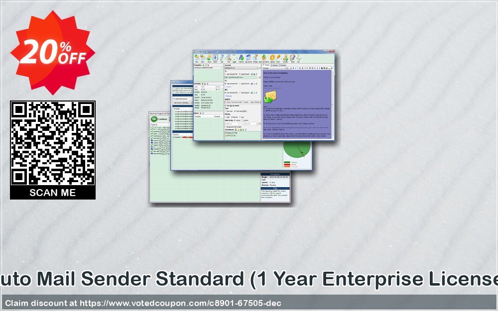Auto Mail Sender Standard, Yearly Enterprise Plan  Coupon, discount 20% OFF Auto Mail Sender Standard (1 Year Enterprise License), verified. Promotion: Awesome offer code of Auto Mail Sender Standard (1 Year Enterprise License), tested & approved