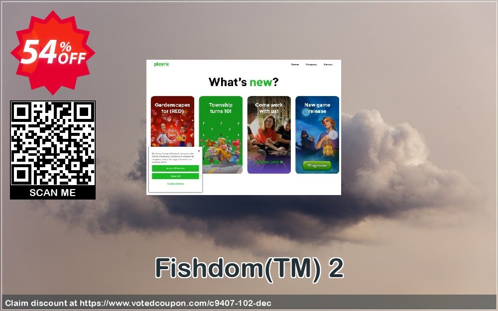 Fishdom, TM 2 Coupon, discount Discount 50% for all products. Promotion: 