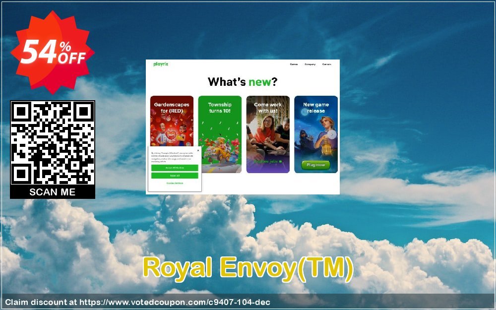 Royal Envoy, TM  Coupon, discount Discount 50% for all products. Promotion: 