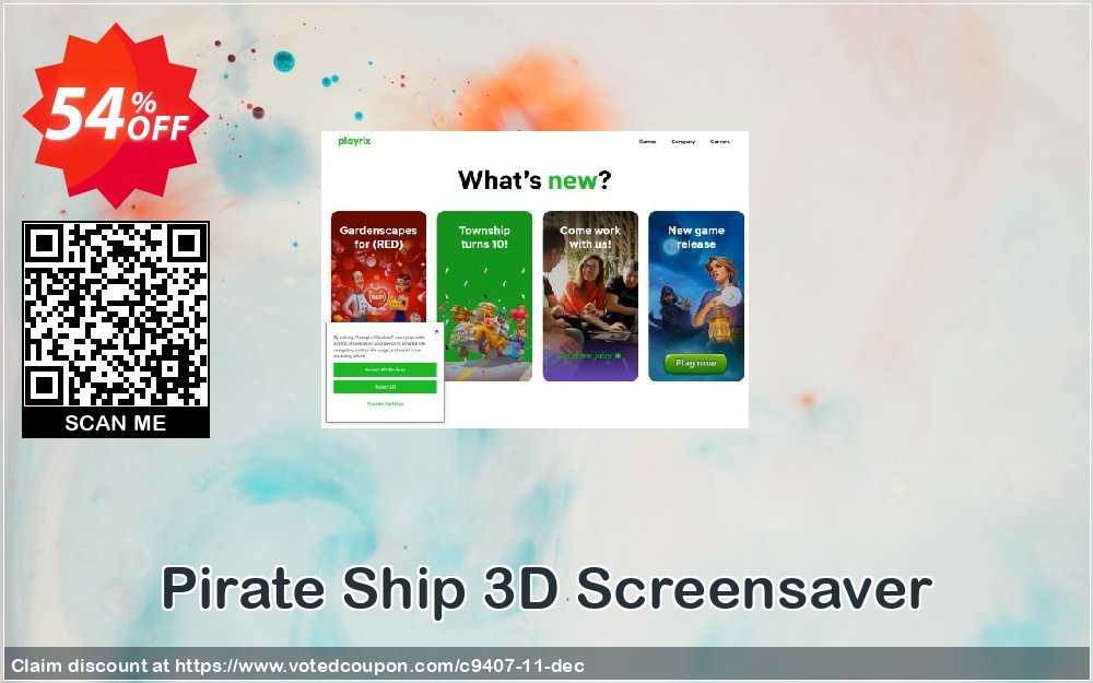 Pirate Ship 3D Screensaver Coupon, discount Discount 50% for all products. Promotion: 