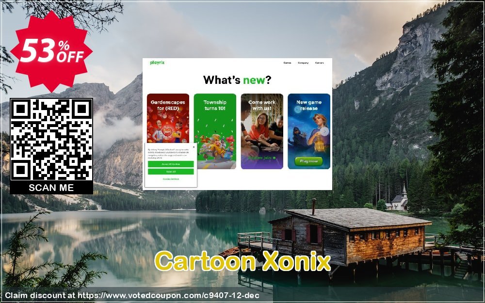 Cartoon Xonix Coupon, discount Discount 50% for all products. Promotion: 