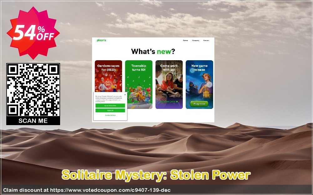 Solitaire Mystery: Stolen Power Coupon, discount Discount 50% for all products. Promotion: 
