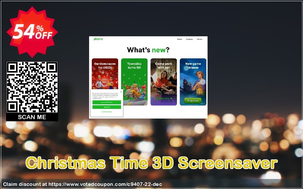 Christmas Time 3D Screensaver Coupon, discount Discount 50% for all products. Promotion: 