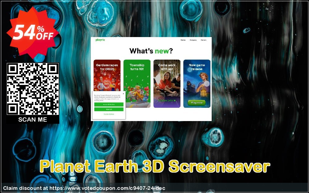 Planet Earth 3D Screensaver Coupon, discount Discount 50% for all products. Promotion: 