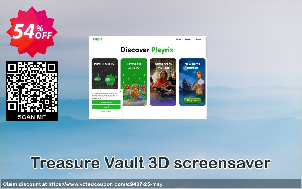 Treasure Vault 3D screensaver Coupon, discount Discount 50% for all products. Promotion: 