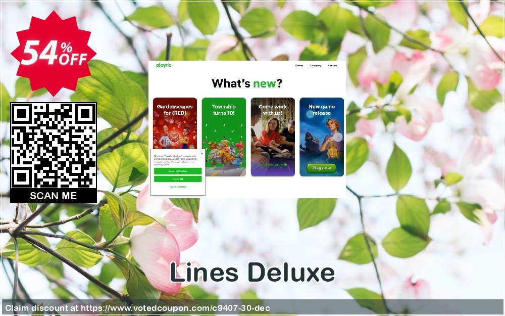Lines Deluxe Coupon, discount Discount 50% for all products. Promotion: 