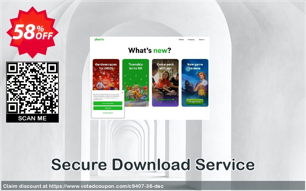 Secure Download Service Coupon, discount Discount 50% for all products. Promotion: 