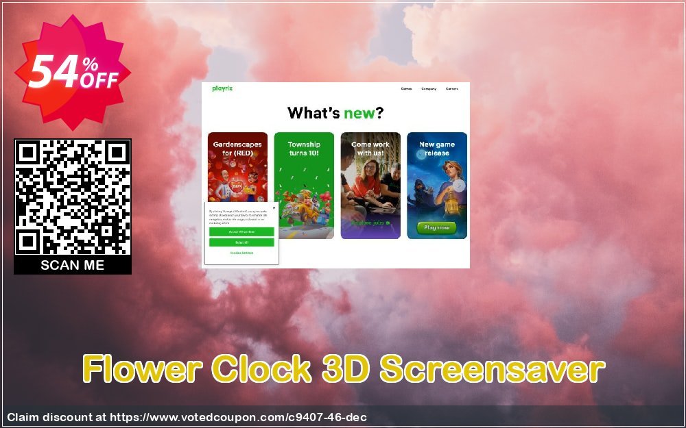 Flower Clock 3D Screensaver Coupon, discount Discount 50% for all products. Promotion: 