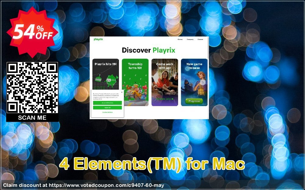 4 Elements, TM for MAC Coupon, discount Discount 50% for all products. Promotion: 