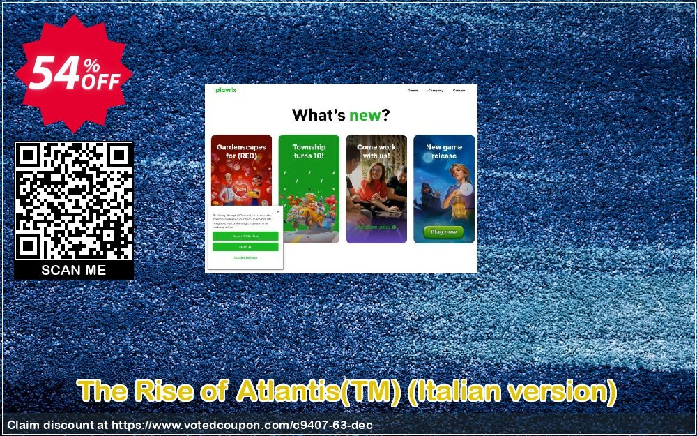 The Rise of Atlantis, TM , Italian version  Coupon, discount Discount 50% for all products. Promotion: 