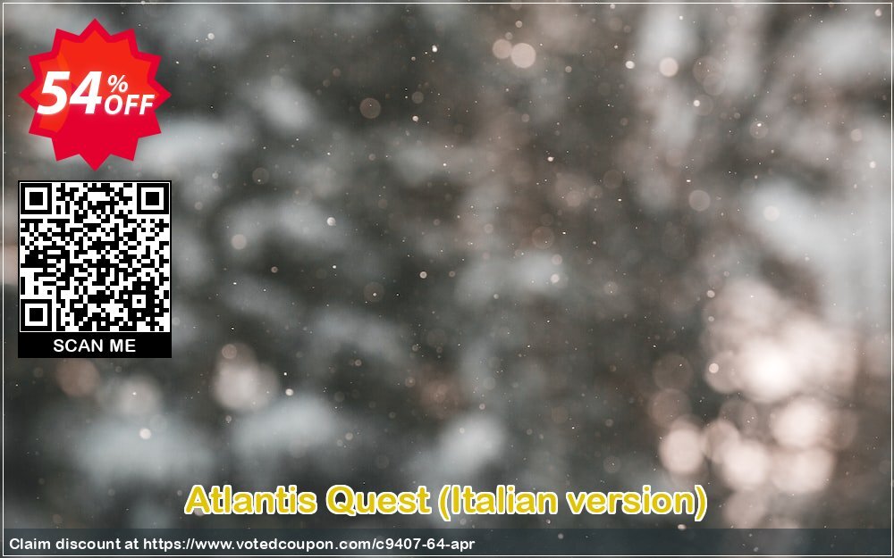 Atlantis Quest, Italian version  Coupon, discount Discount 50% for all products. Promotion: 