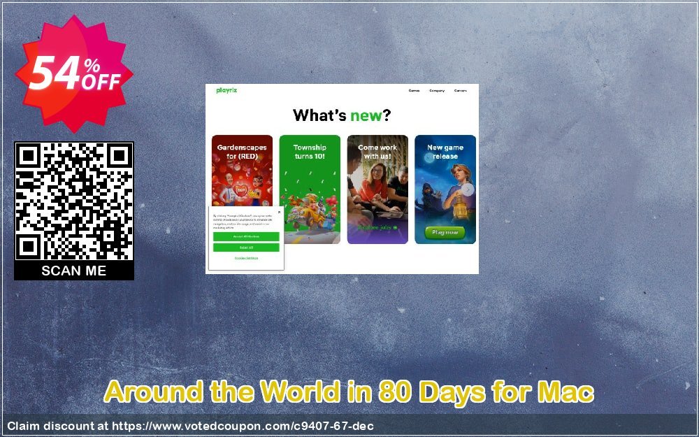 Around the World in 80 Days for MAC Coupon, discount Discount 50% for all products. Promotion: 