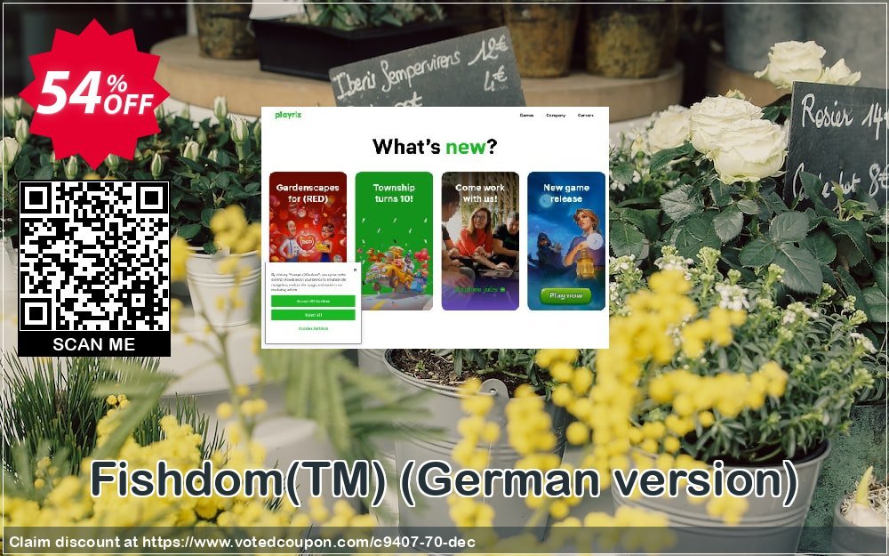 Fishdom, TM , German version  Coupon, discount Discount 50% for all products. Promotion: 