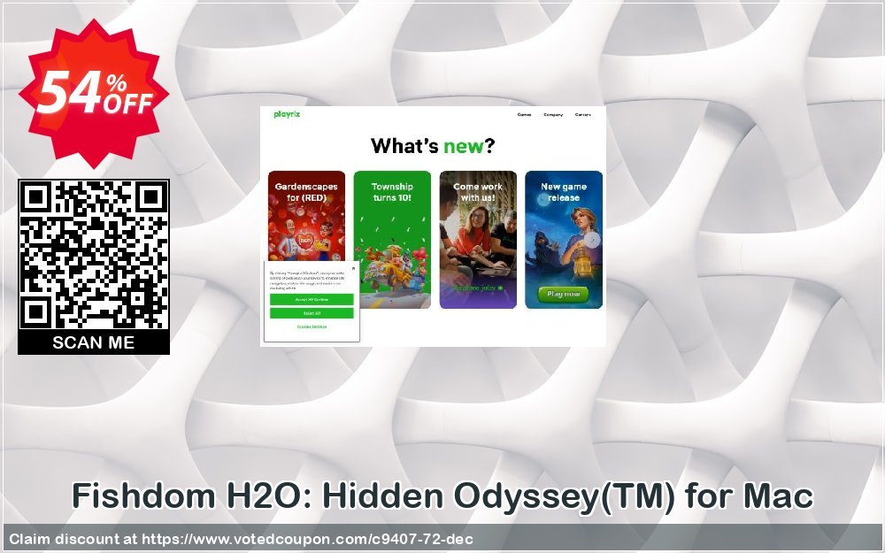 Fishdom H2O: Hidden Odyssey, TM for MAC Coupon, discount Discount 50% for all products. Promotion: 