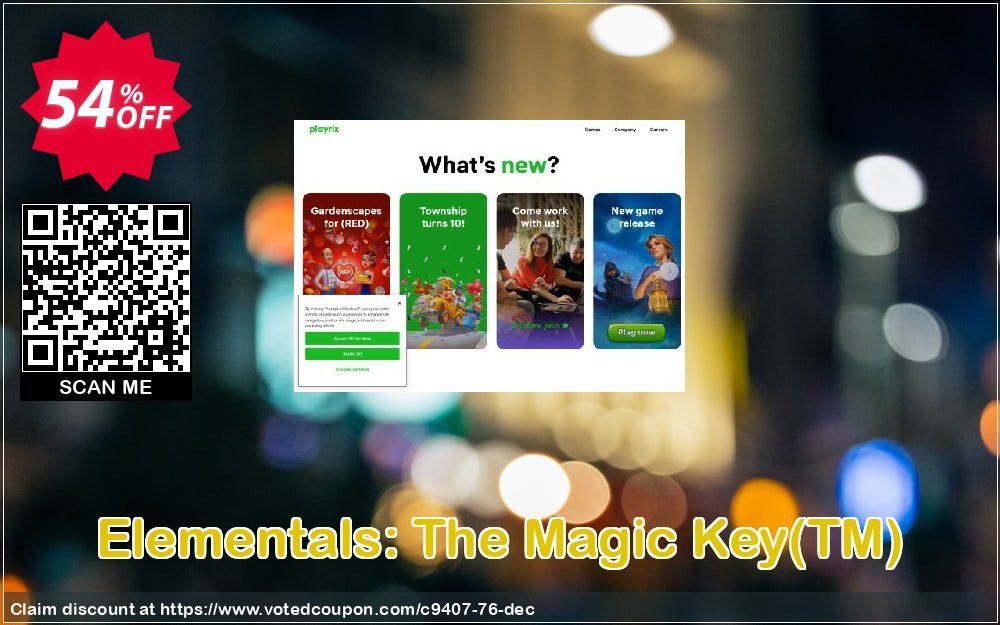 Elementals: The Magic Key, TM  Coupon, discount Discount 50% for all products. Promotion: 