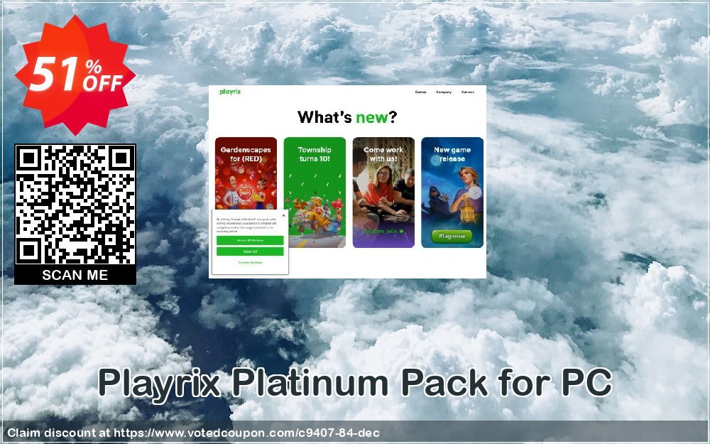 Playrix Platinum Pack for PC Coupon, discount Discount 50% for all products. Promotion: 