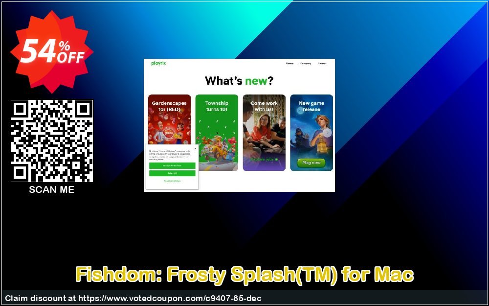 Fishdom: Frosty Splash, TM for MAC Coupon, discount Discount 50% for all products. Promotion: 