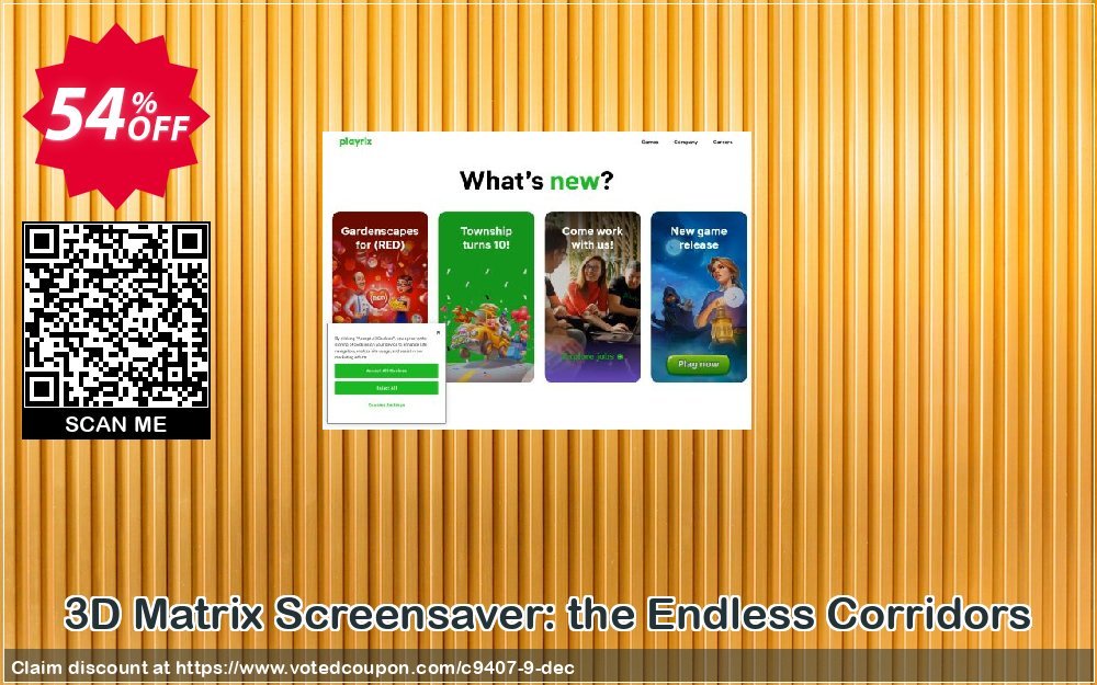 3D Matrix Screensaver: the Endless Corridors Coupon, discount Discount 50% for all products. Promotion: 