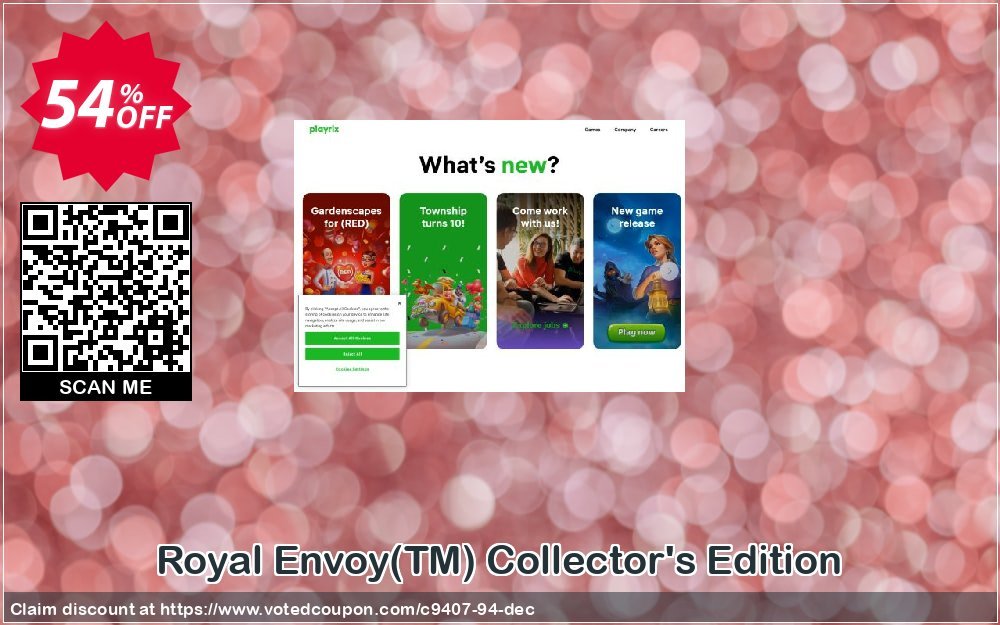Royal Envoy, TM Collector's Edition Coupon, discount Discount 50% for all products. Promotion: 