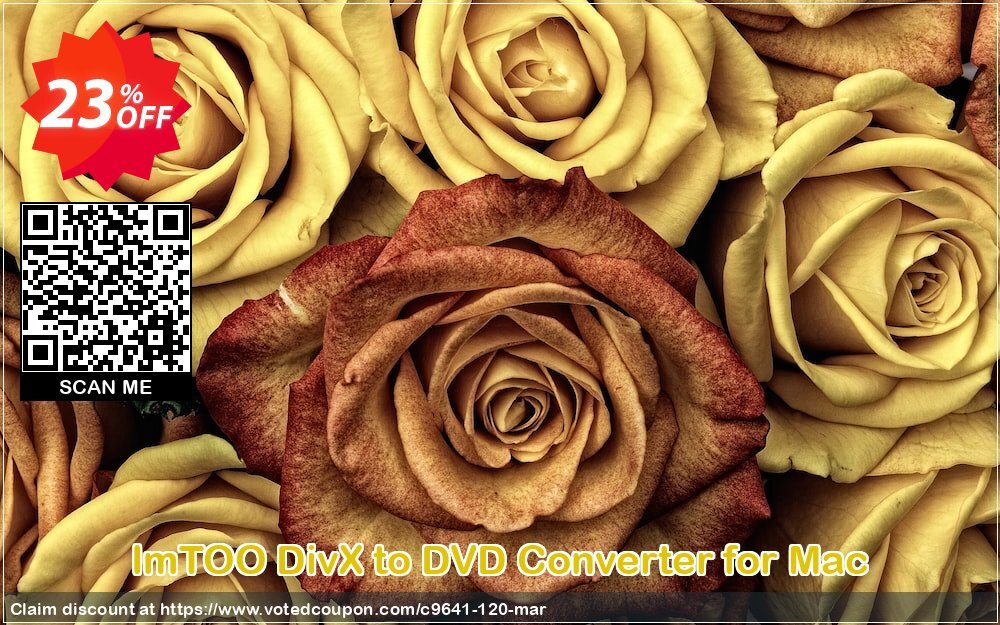 ImTOO DivX to DVD Converter for MAC Coupon, discount ImTOO coupon discount (9641). Promotion: ImTOO promo code