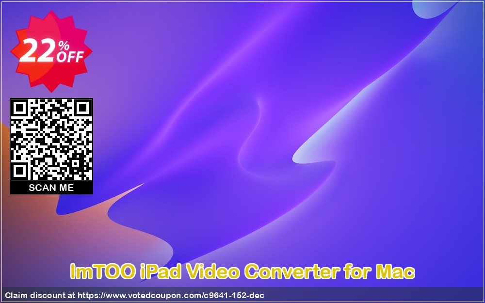 ImTOO iPad Video Converter for MAC Coupon, discount ImTOO coupon discount (9641). Promotion: ImTOO promo code