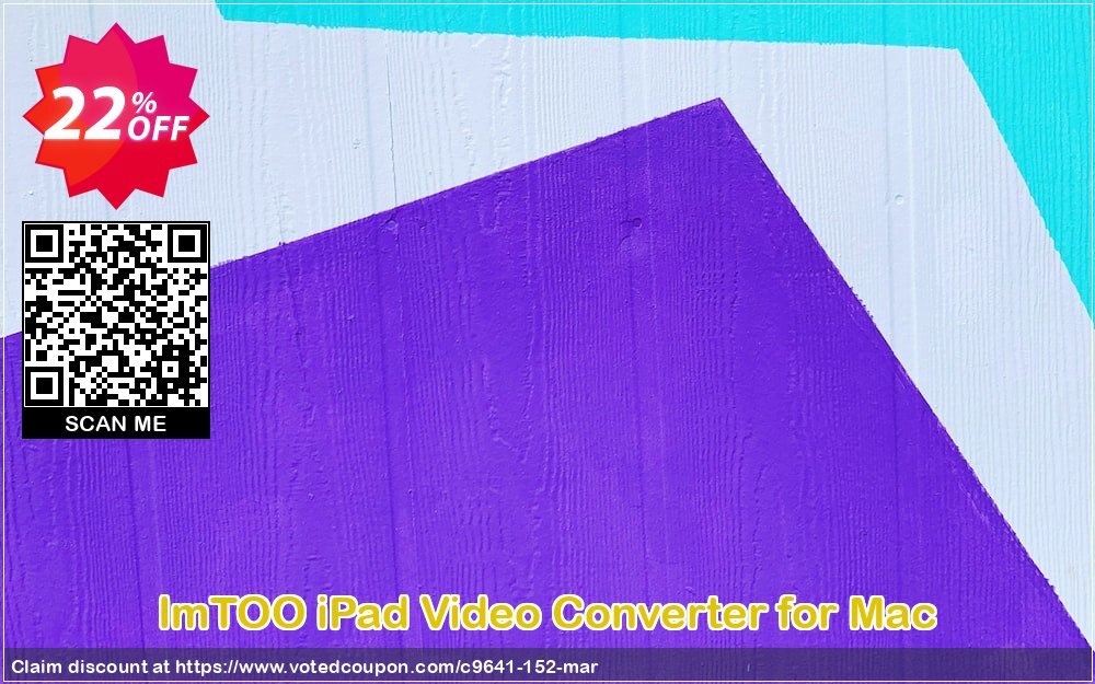 ImTOO iPad Video Converter for MAC Coupon, discount ImTOO coupon discount (9641). Promotion: ImTOO promo code