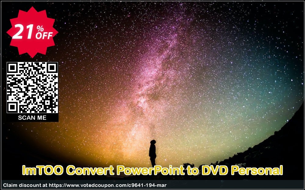 ImTOO Convert PowerPoint to DVD Personal Coupon, discount ImTOO coupon discount (9641). Promotion: ImTOO promo code