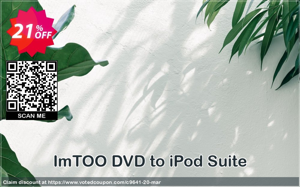 ImTOO DVD to iPod Suite Coupon, discount ImTOO coupon discount (9641). Promotion: ImTOO promo code