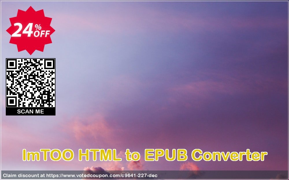 ImTOO HTML to EPUB Converter Coupon, discount ImTOO coupon discount (9641). Promotion: ImTOO promo code