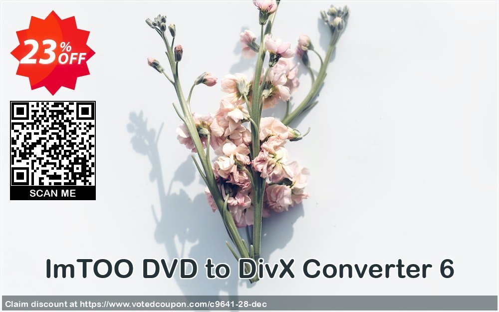 ImTOO DVD to DivX Converter 6 Coupon, discount ImTOO coupon discount (9641). Promotion: ImTOO promo code