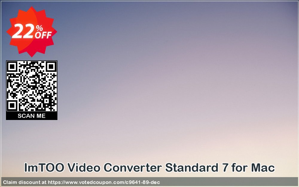 ImTOO Video Converter Standard 7 for MAC Coupon, discount ImTOO coupon discount (9641). Promotion: ImTOO promo code