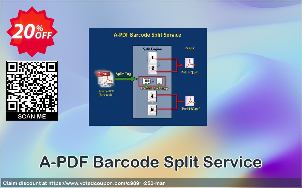 A-PDF Barcode Split Service Coupon, discount A-PDF Coupon (9891). Promotion: 20% IVS and A-PDF