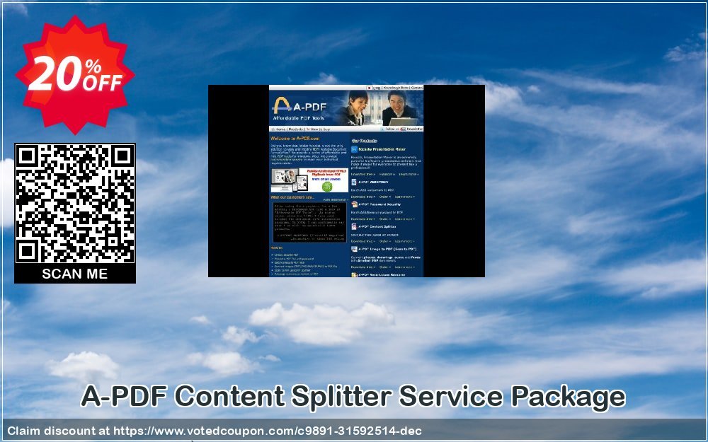 A-PDF Content Splitter Service Package Coupon, discount 20% OFF A-PDF Content Splitter Service Package, verified. Promotion: Wonderful discounts code of A-PDF Content Splitter Service Package, tested & approved