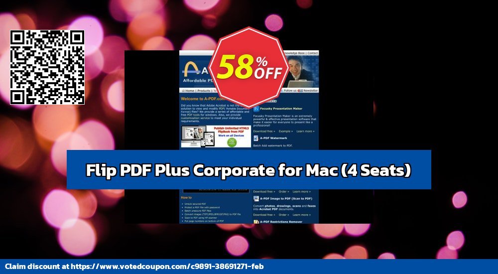 Flip PDF Plus Corporate for MAC, 4 Seats  Coupon, discount 58% OFF Flip PDF Plus Corporate for Mac (4 Seats), verified. Promotion: Wonderful discounts code of Flip PDF Plus Corporate for Mac (4 Seats), tested & approved