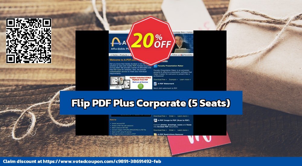 Flip PDF Plus Corporate, 5 Seats  Coupon, discount Back to School Promotion. Promotion: Stirring offer code of Flip PDF Plus Corporate for Windows (5 Seats) 2023