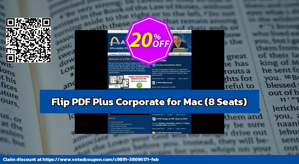 Flip PDF Plus Corporate for MAC, 8 Seats  Coupon, discount Back to School Promotion. Promotion: Amazing discounts code of Flip PDF Plus Corporate for Mac (8 Seats) 2023