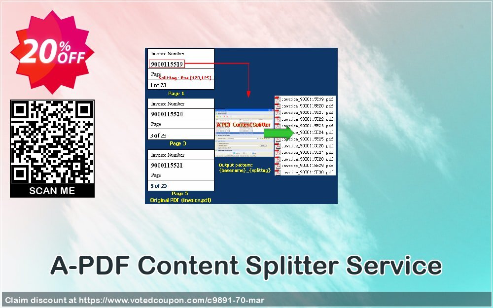 A-PDF Content Splitter Service Coupon, discount A-PDF Coupon (9891). Promotion: 20% IVS and A-PDF